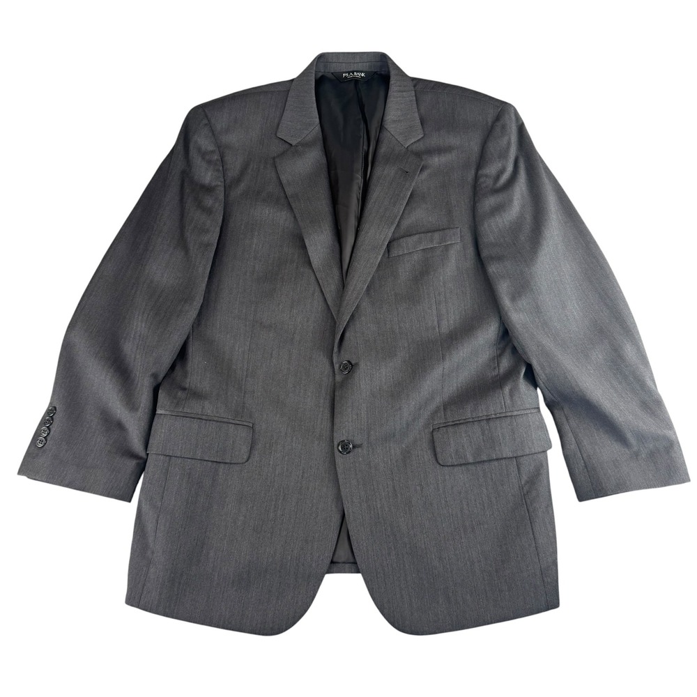 Jos. A. Bank Signature Collection 44R Wool Blazer Charcoal Gray Herringbone